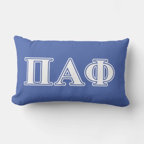 Pi Alpha Phi White and Blue Letters Lumbar Pillow