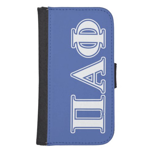 Pi Alpha Phi White and Blue Letters Phone Wallet