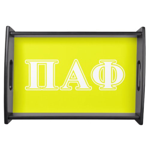 Pi Alpha Phi White and Yellow Letters Serving Tray