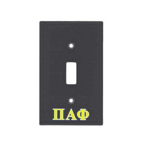 Pi Alpha Phi Yellow and Blue Letters Light Switch Cover