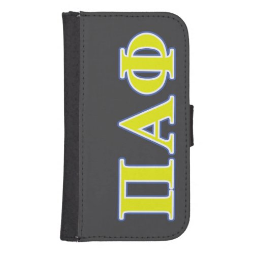 Pi Alpha Phi Yellow and Blue Letters Phone Wallet