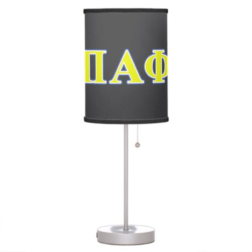 Pi Alpha Phi Yellow and Blue Letters Table Lamp