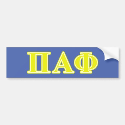 Pi Alpha Phi Yellow Letters Bumper Sticker