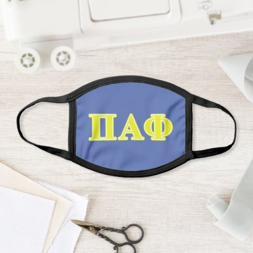 Pi Alpha Phi Yellow Letters Face Mask