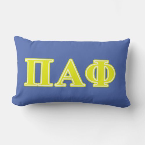 Pi Alpha Phi Yellow Letters Lumbar Pillow