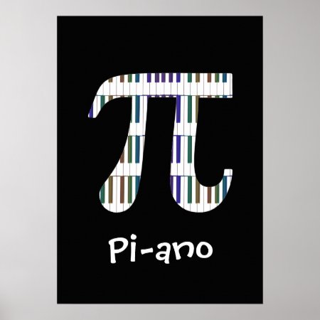 Pi-ano ~ Funny Math Music Geek Poster