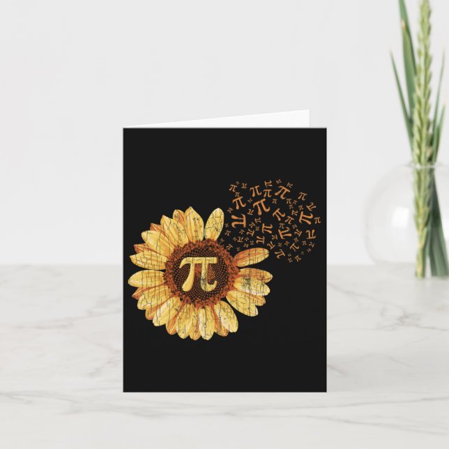 Pi Apparel Pi Day Sunflower Attire Math Funny Gift Card (Front)