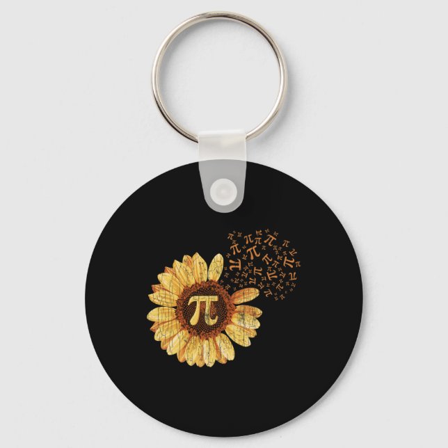 Pi Apparel Pi Day Sunflower Attire Math Funny Gift Keychain (Front)
