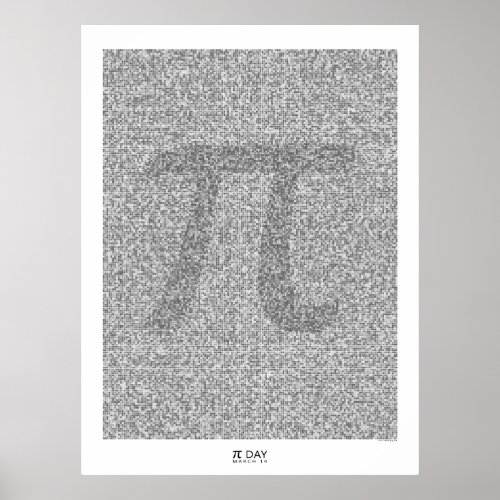 Pi art to the 31415th decimal place with large Pi Poster