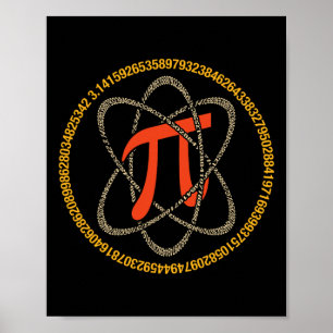 Pi Atom - Pi Day And Math Lover Gift  Poster