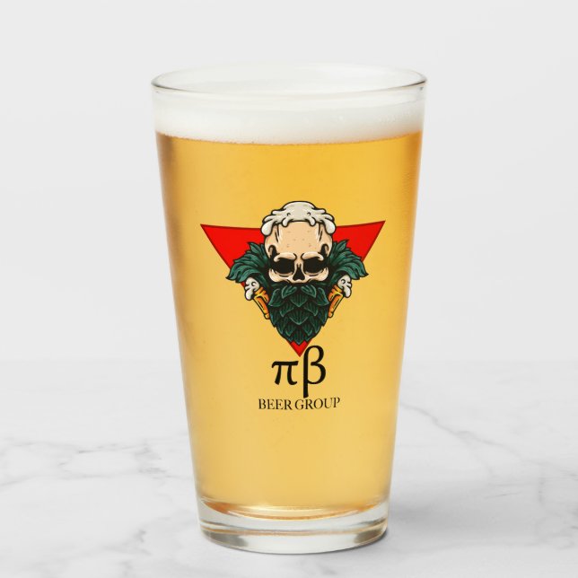 Pi Beta Beer Group Glass (Front Filled)