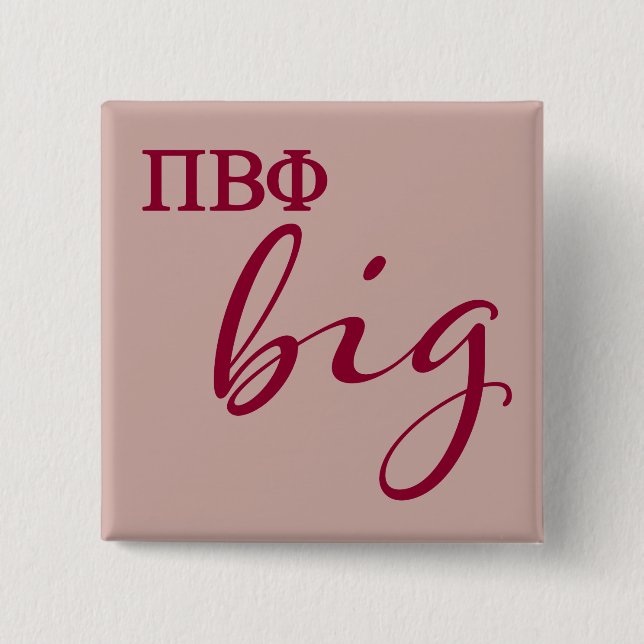 Pi Beta Phi Big Script Button (Front)