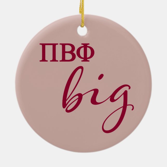 Pi Beta Phi Big Script Ceramic Ornament (Back)