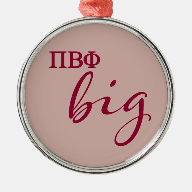Pi Beta Phi Big Script Metal Ornament (Front)