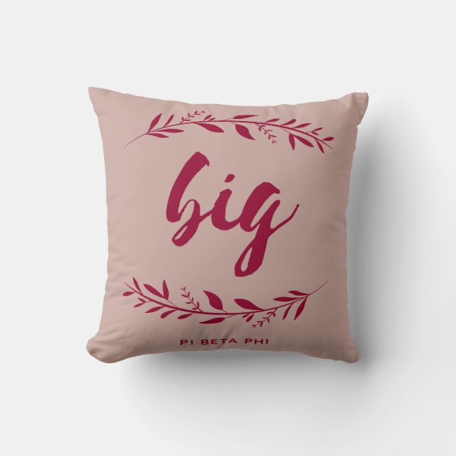 Pi Beta Phi Big Wreath Throw Pillow (Front)