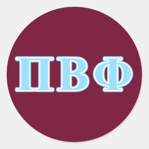 Pi Beta Phi Blue Letters Classic Round Sticker