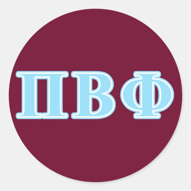Pi Beta Phi Blue Letters Classic Round Sticker (Front)