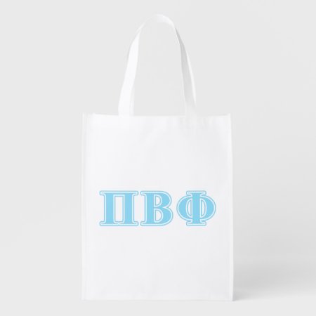 Pi Beta Phi Blue Letters Grocery Bag