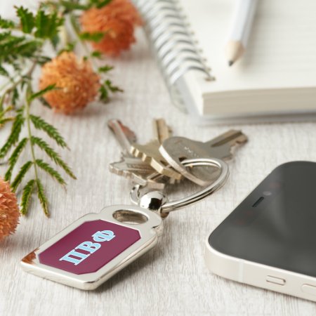 Pi Beta Phi Blue Letters Keychain
