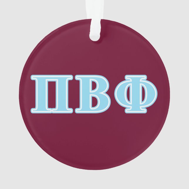 Pi Beta Phi Blue Letters Ornament (Back)