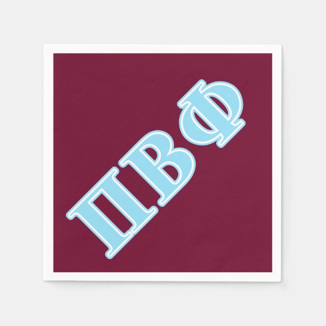 Pi Beta Phi Blue Letters Paper Napkins (Front)