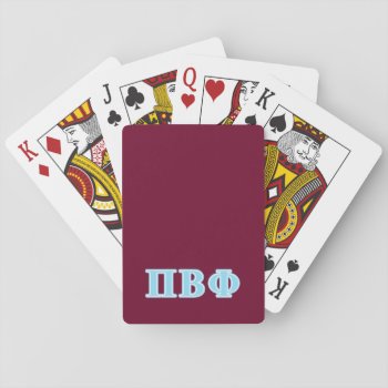 Pi Beta Phi Blue Letters Playing Cards by pibetaphi at Zazzle
