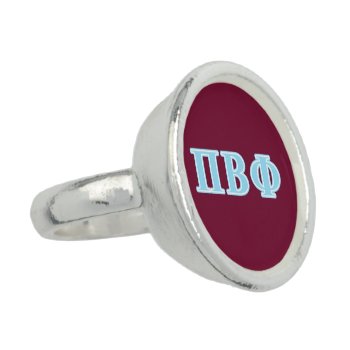 Pi Beta Phi Blue Letters Ring by pibetaphi at Zazzle
