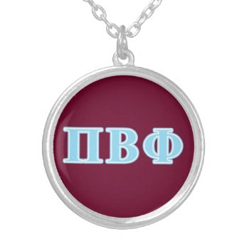 Pi Beta Phi Blue Letters Silver Plated Necklace by pibetaphi at Zazzle
