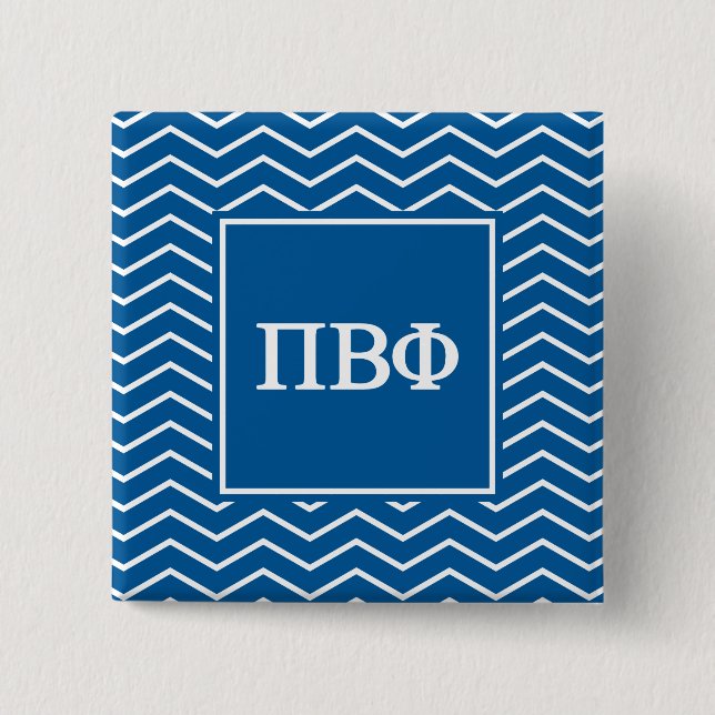 Pi Beta Phi | Chevron Pattern Pinback Button (Front)