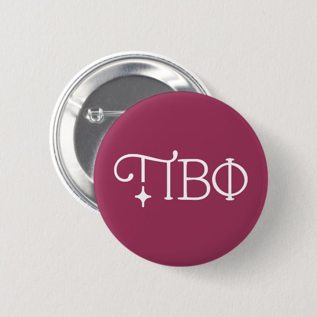 Pi Beta Phi Elegant Greek Letters Button (Front & Back)