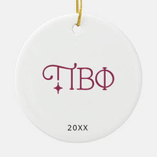Pi Beta Phi Elegant Greek Letters Ceramic Ornament