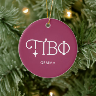 Pi Beta Phi Elegant Greek Letters Ceramic Ornament
