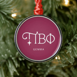 Pi Beta Phi Elegant Greek Letters Metal Ornament