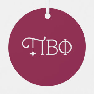Pi Beta Phi Elegant Greek Letters Metal Ornament