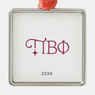 Pi Beta Phi Elegant Greek Letters Metal Ornament
