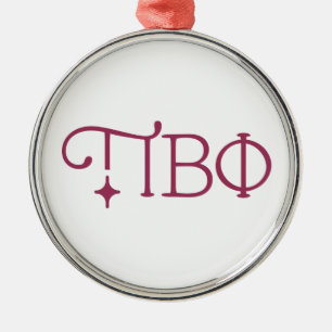 Pi Beta Phi Elegant Greek Letters Metal Ornament