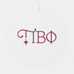 Pi Beta Phi Elegant Greek Letters Metal Ornament