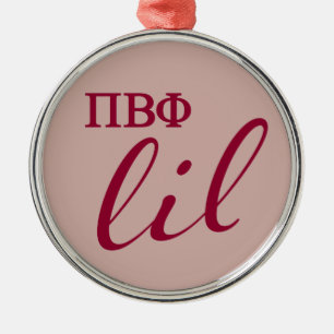Pi Beta Phi Lil Script Metal Ornament
