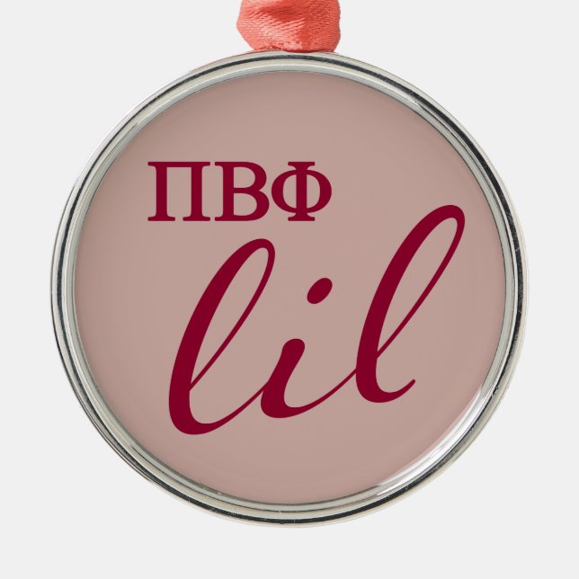 Pi Beta Phi Lil Script Metal Ornament (Front)