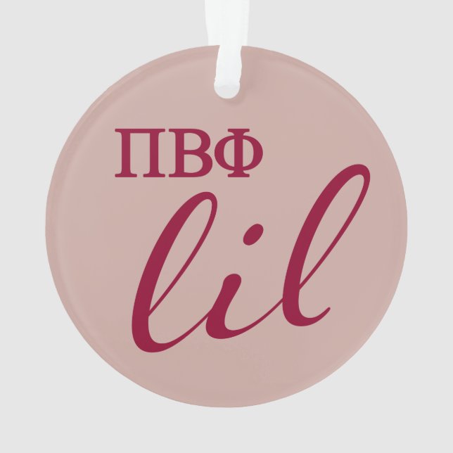 Pi Beta Phi Lil Script Ornament (Back)