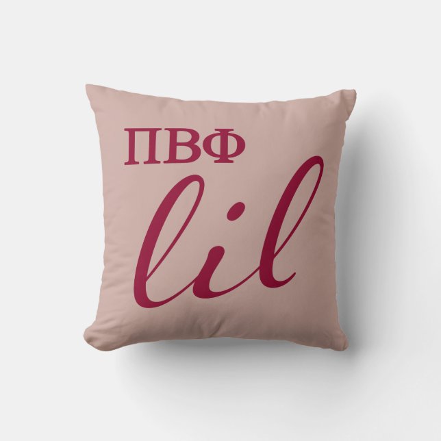Pi Beta Phi Lil Script Throw Pillow (Front)