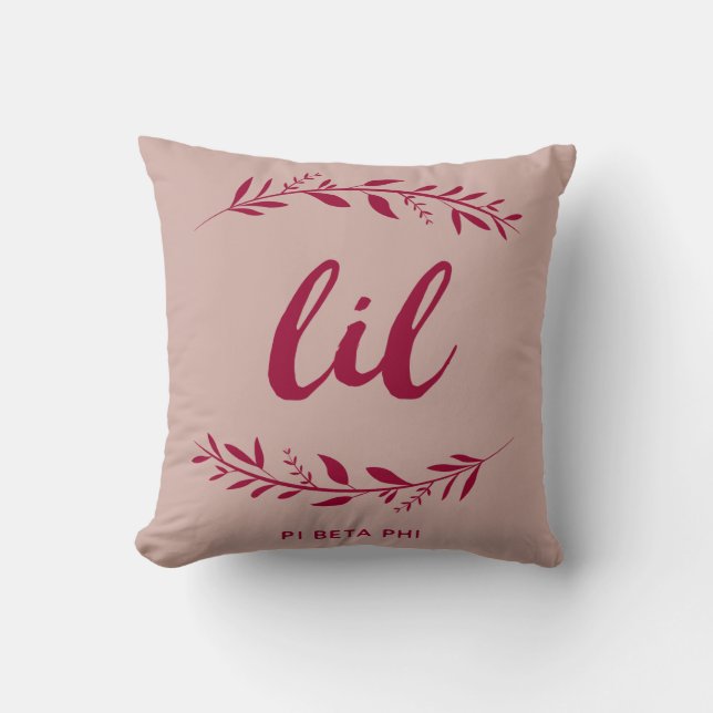 Pi Beta Phi Lil Wreath Throw Pillow (Front)