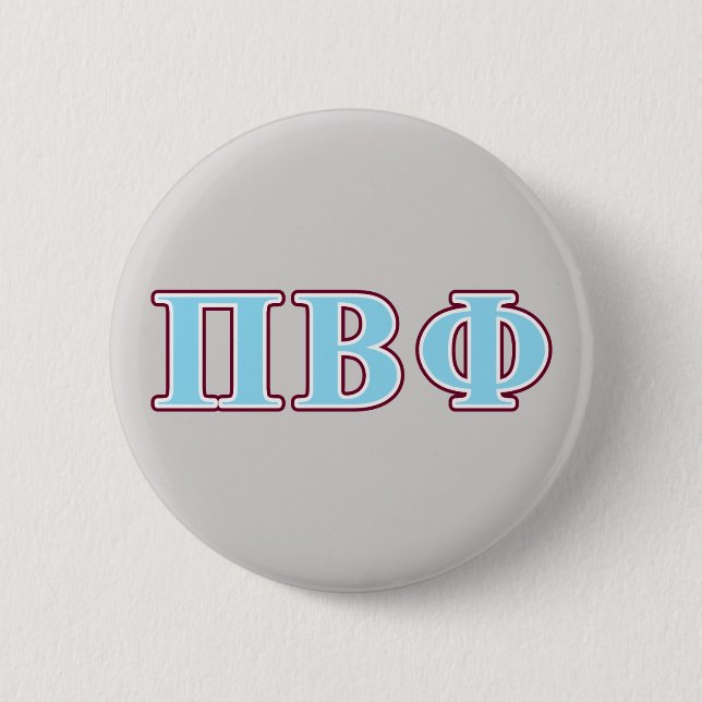 Pi Beta Phi Maroon and Blue Letters Button (Front)