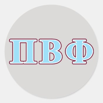 Pi Beta Phi Maroon And Blue Letters Classic Round Sticker by pibetaphi at Zazzle
