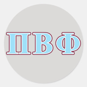 Pi Beta Phi Maroon and Blue Letters Classic Round Sticker