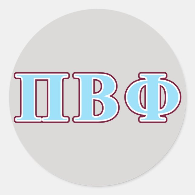Pi Beta Phi Maroon and Blue Letters Classic Round Sticker (Front)
