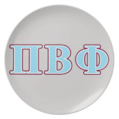 Pi Beta Phi Maroon and Blue Letters Dinner Plate (Front)