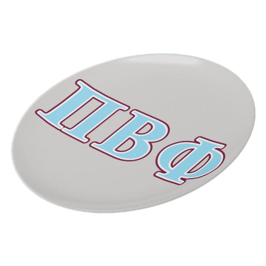 Pi Beta Phi Maroon and Blue Letters Dinner Plate (Left Side)