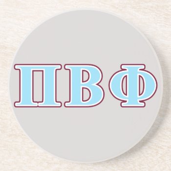 Pi Beta Phi Maroon And Blue Letters Drink Coaster by pibetaphi at Zazzle