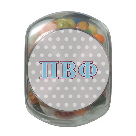 Pi Beta Phi Maroon And Blue Letters Glass Jar